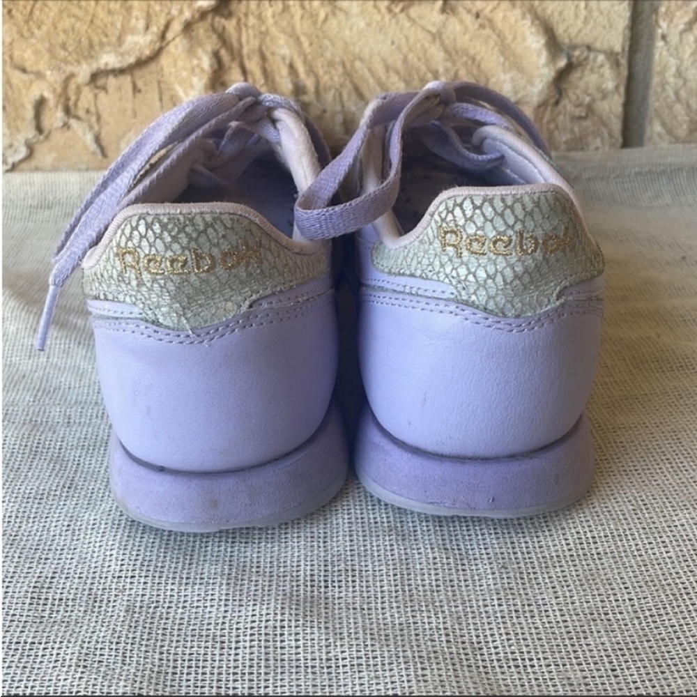 Reebok Classic Leather Metallic Sneakers Purple Retro 90’s Y2k Size 6 Street - Picture 6 of 16